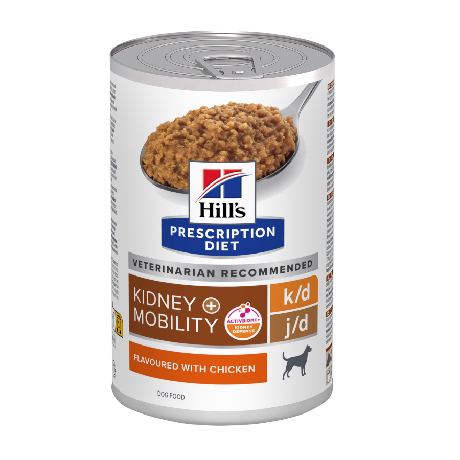 Hill’s Prescription Diet Kidney k/d + Mobility j/d Pollo lata para perros